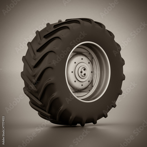 Tractor wheel isolated