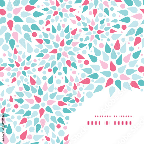 Vector abstract colorful drops frame corner pattern background