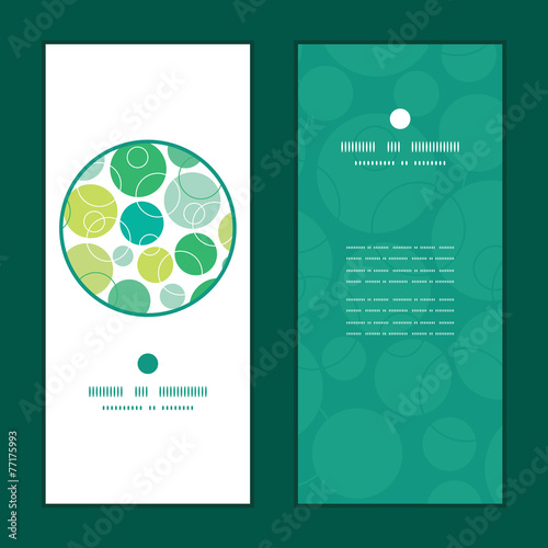 Vector abstract green circles vertical round frame pattern