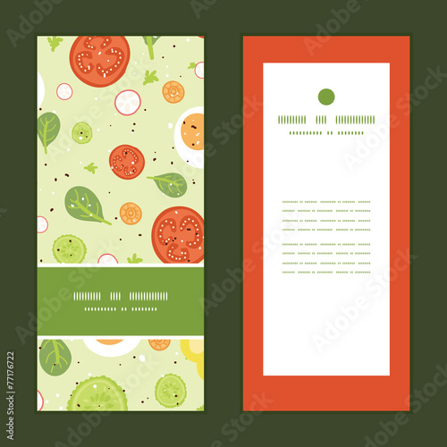 Vector fresh salad vertical frame pattern invitation greeting