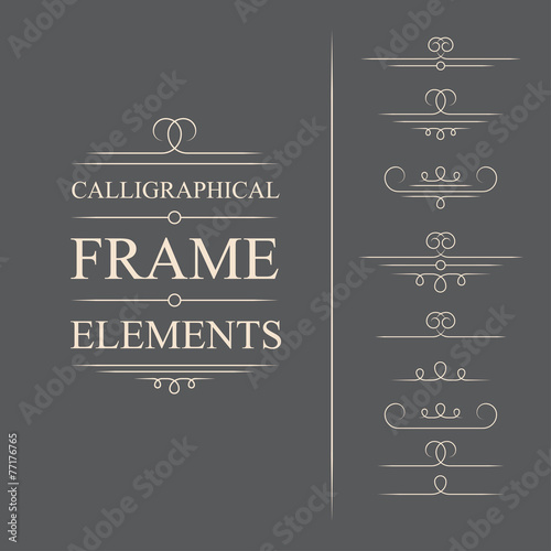 Vector calligraphic frame elements