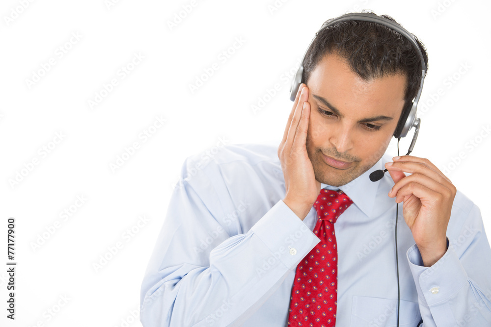 serious customer service representative call centre worker serious customer service representative call centre worker