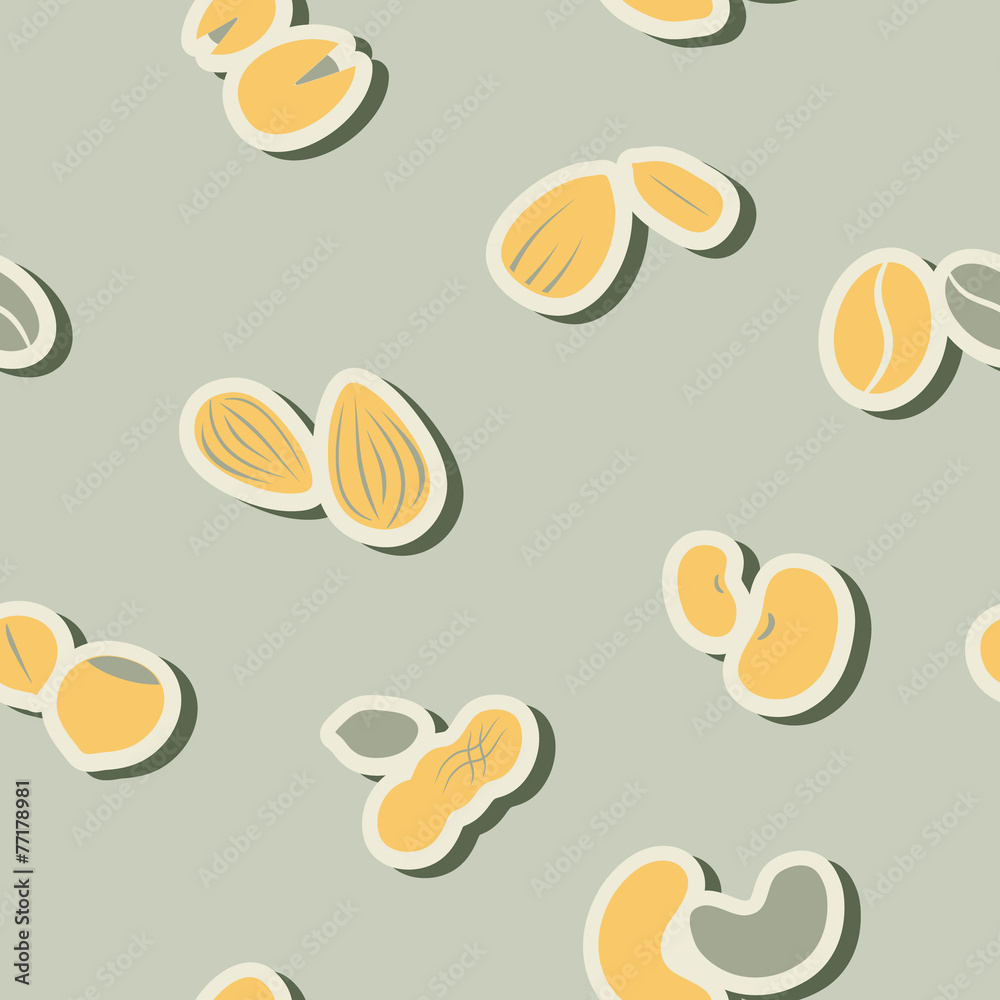 seamless background with beans and nuts seamless background with beans and nuts