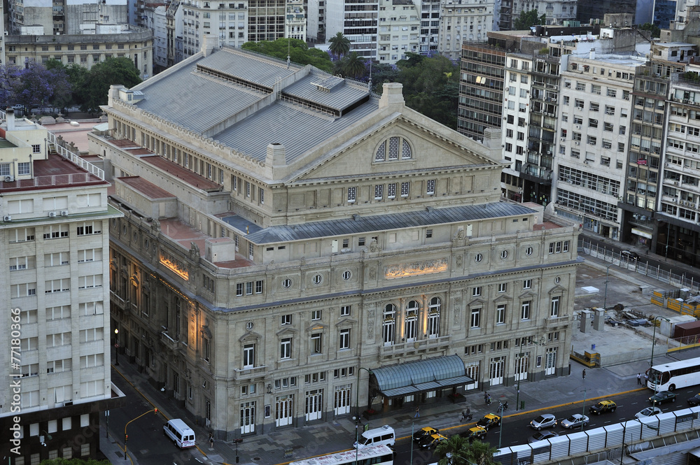 Colon Theater along 9 de Julio Avenue, Buenos Aires