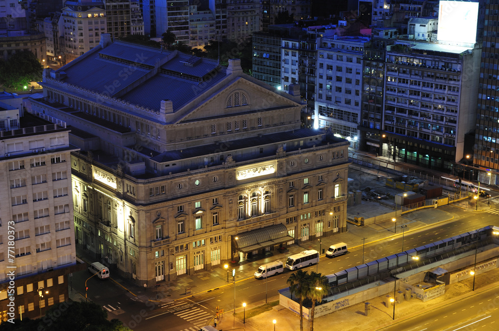 Colon Theater along 9 de Julio Avenue, Buenos Aires Colon Theater along 9 de Julio Avenue, Buenos Aires