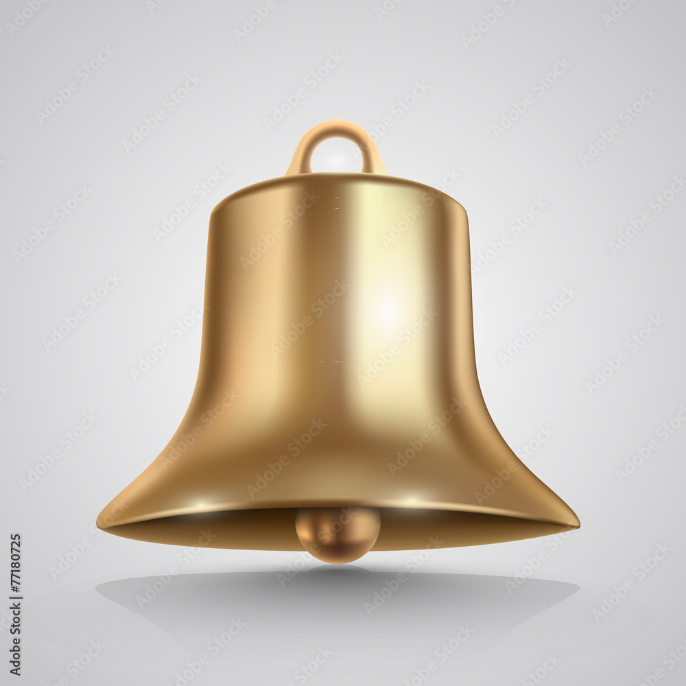 Golden bell isolated on white Golden bell isolated on white
