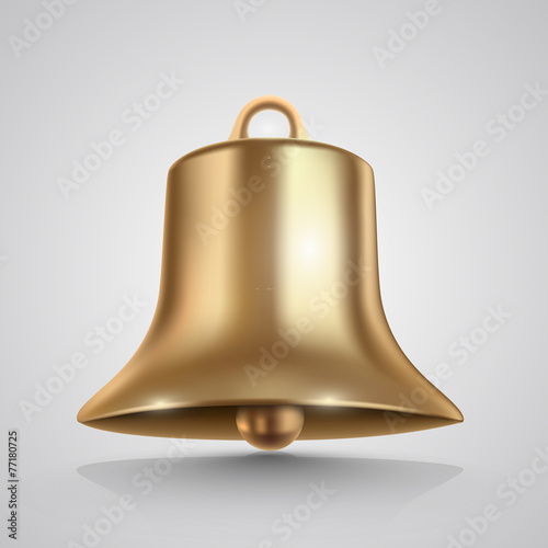 Golden bell isolated on white