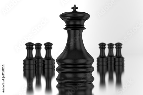 Black Chessmen Isolated on White