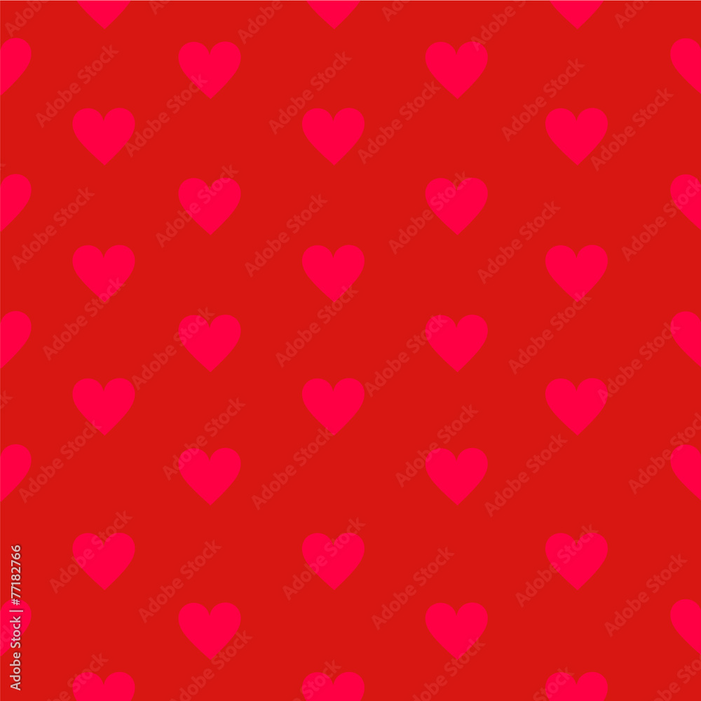 Red hearts seamless pattern. Valentine's day vector