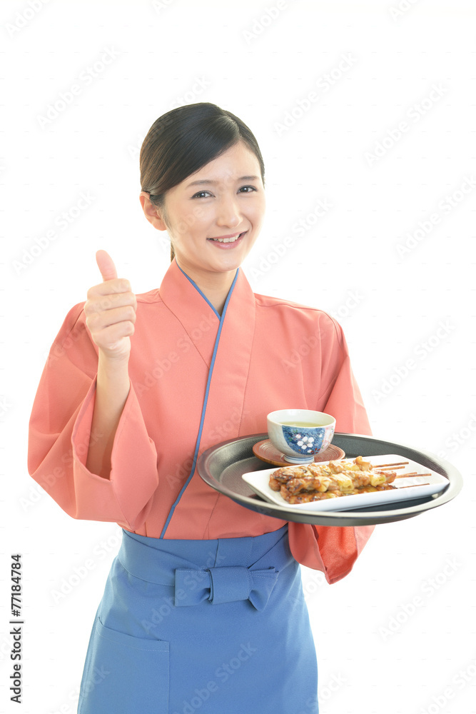 料理を運ぶウェイトレス 料理を運ぶウェイトレス