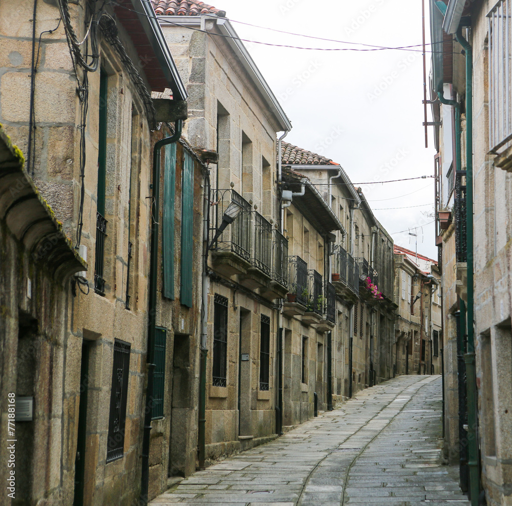 Obraz premium Old street in Tui, Galicia, Spain