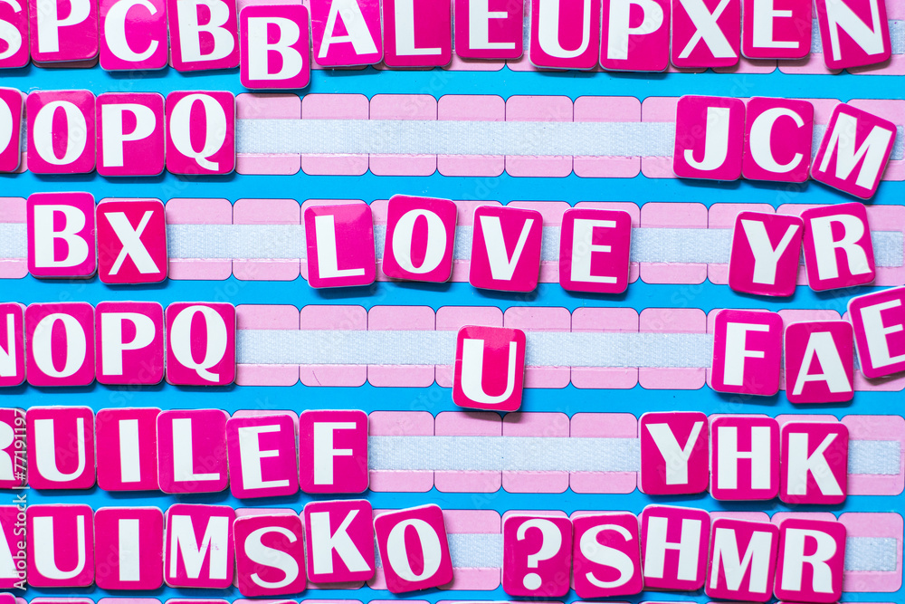 alphabet Background concept love valintine