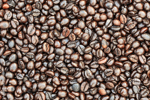 Roasted coffee beans pattern can be used as background