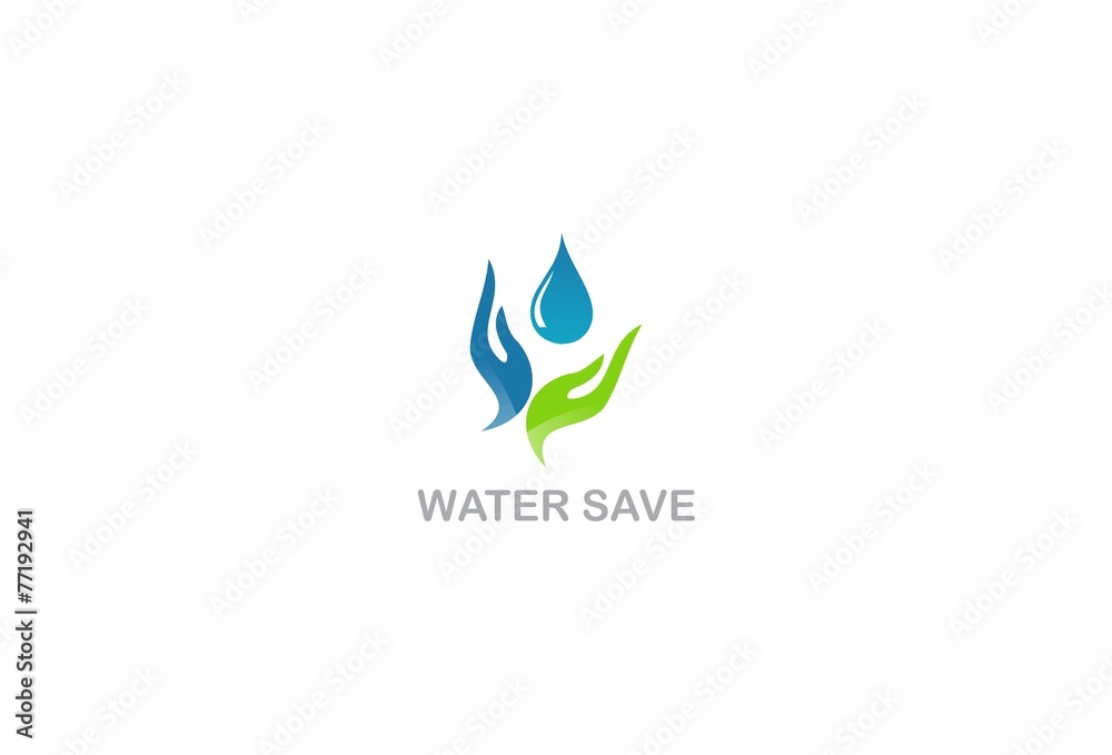 water drop, clean, care, eco, hand, logo business