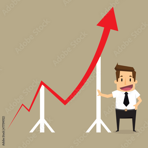 Concept of crisis problems with businessman that helps statistic