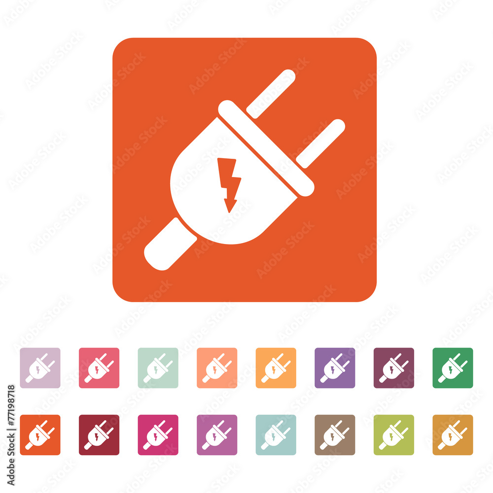 The electric plug icon. Electric Plug symbol. Flat