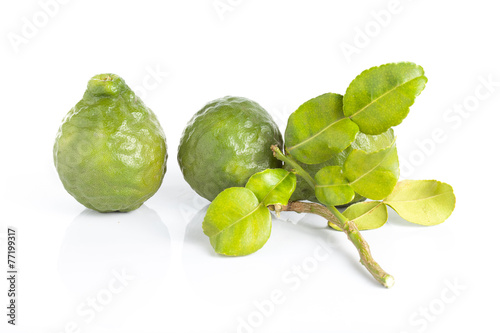 Bergamot fruit on white background.