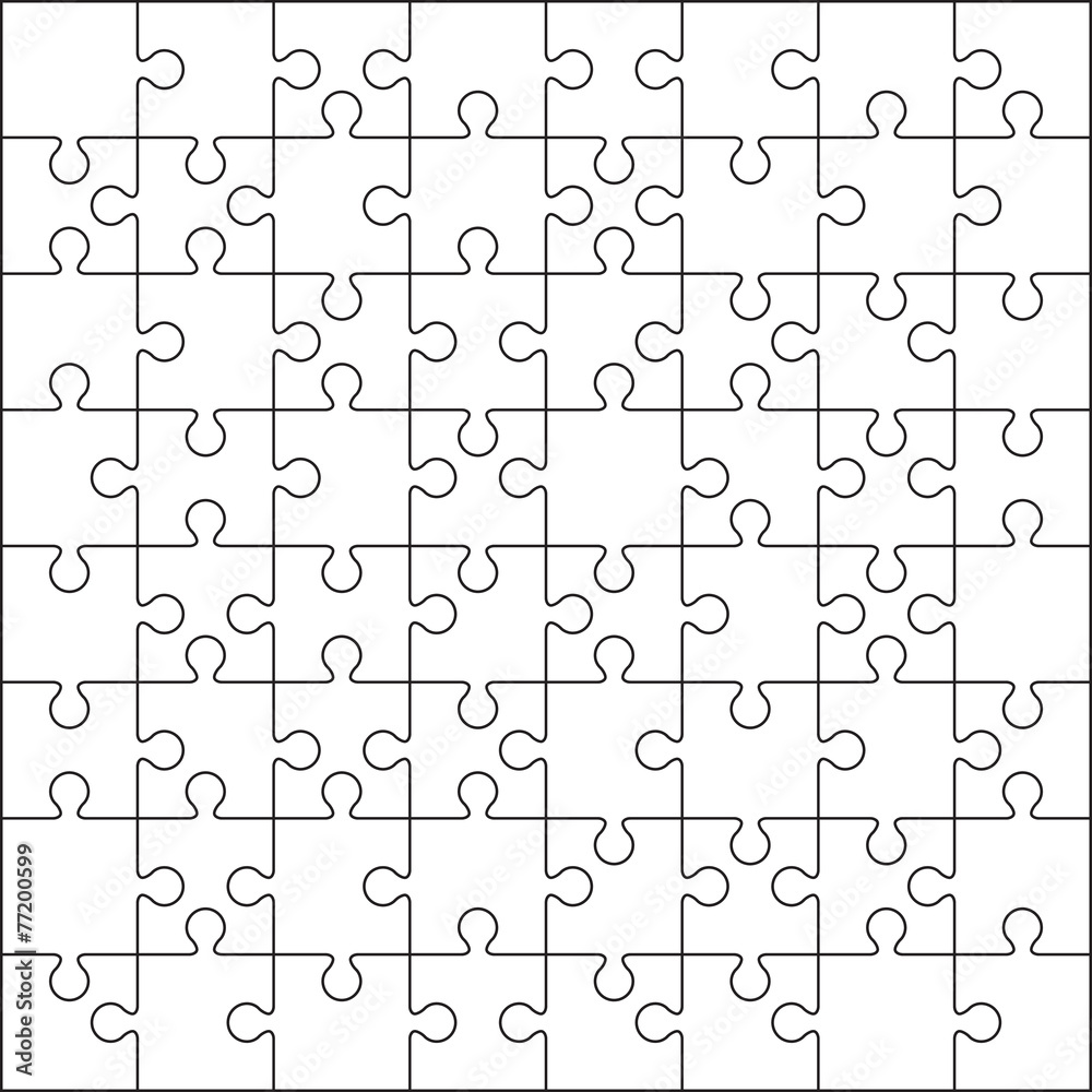 64 Jigsaw puzzle blank template or cutting guidelines : 8*8 64 Jigsaw puzzle blank template or cutting guidelines : 8*8