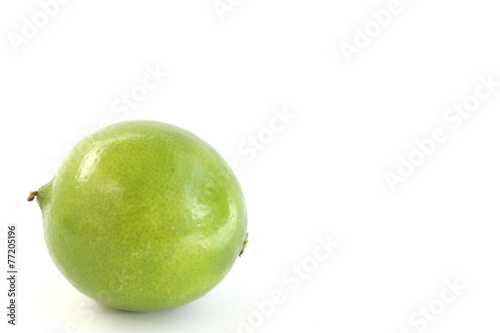Green Lime on White Background