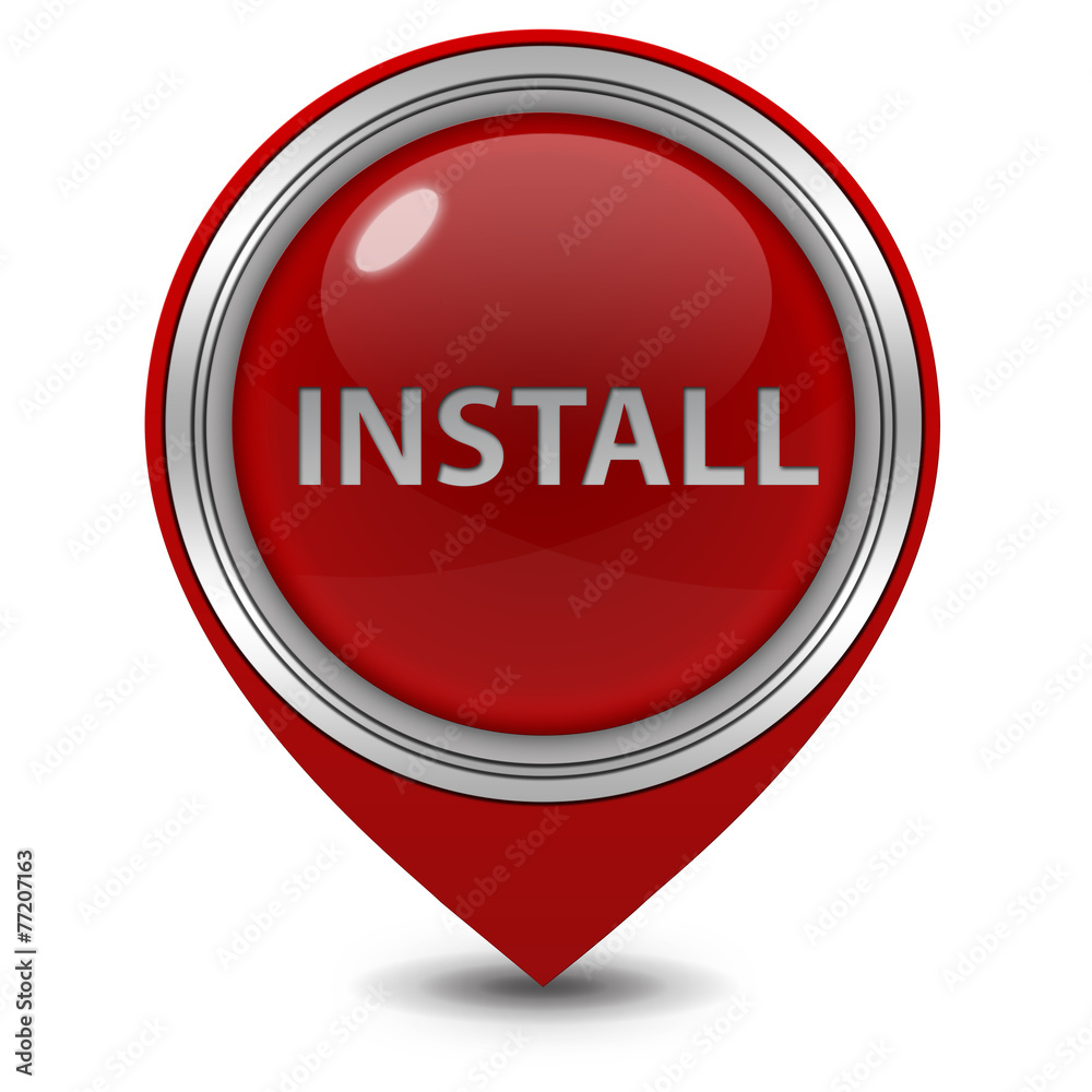 Installation pointer icon on white background