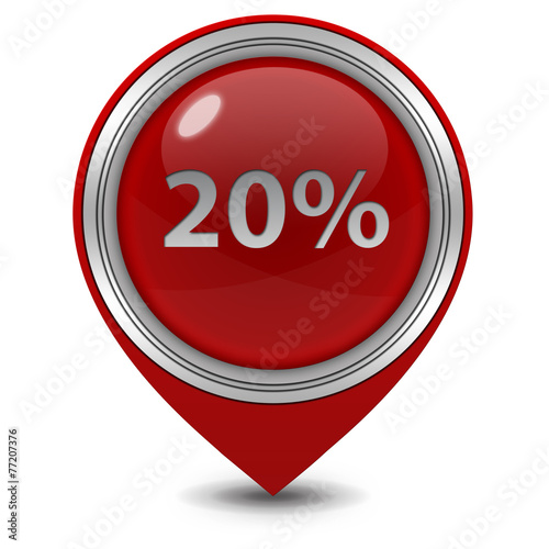 Free Download Twenty percent pointer icon on white background - GFXLoad