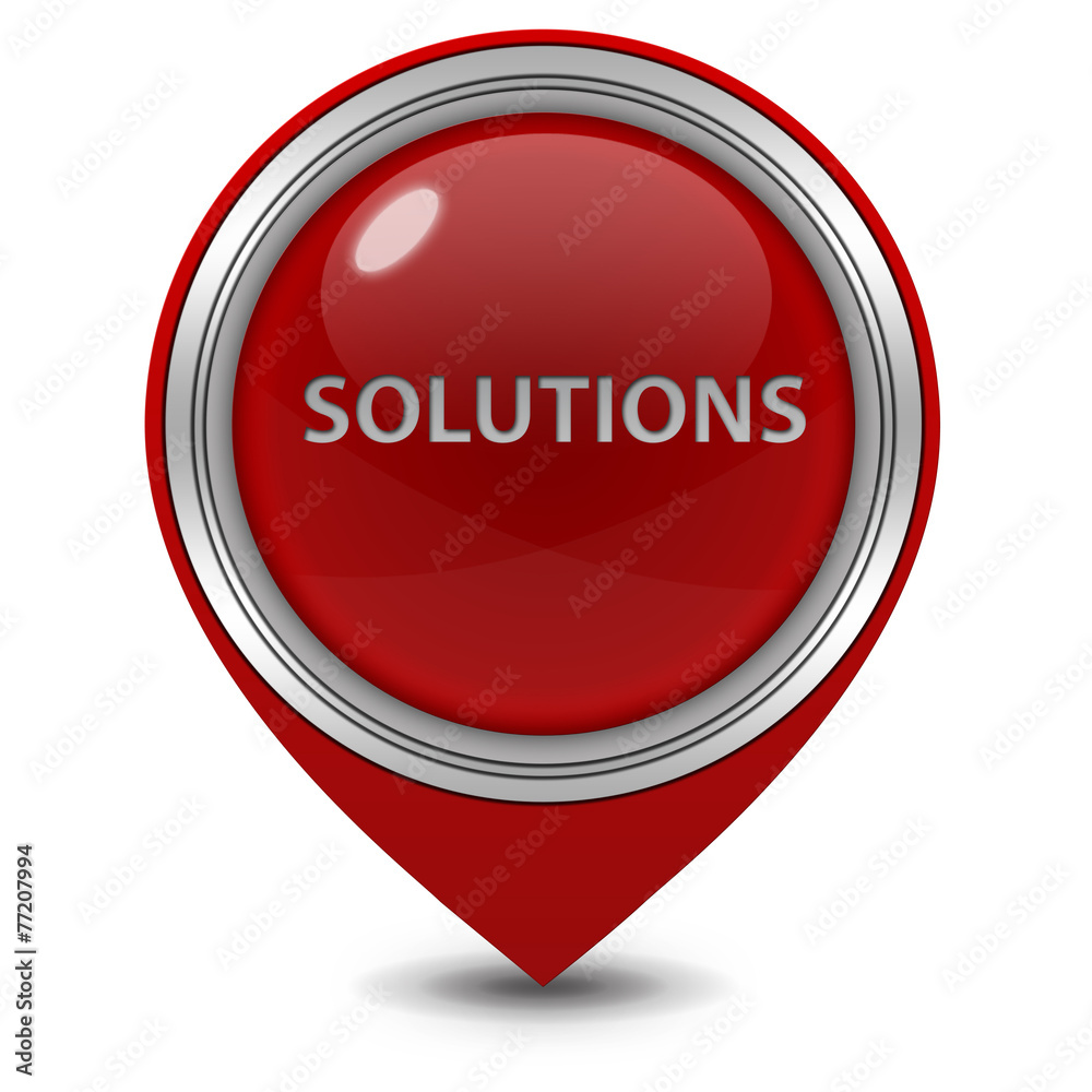Solutions pointer icon on white background Solutions pointer icon on white background