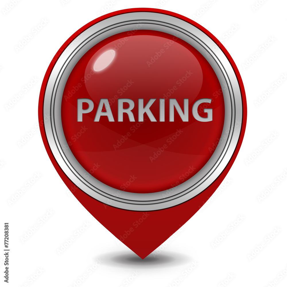 Parking pointer icon on white background