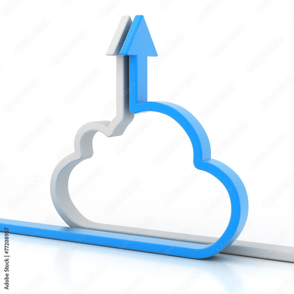 Arrows forming cloud shape, 3d render Arrows forming cloud shape, 3d render