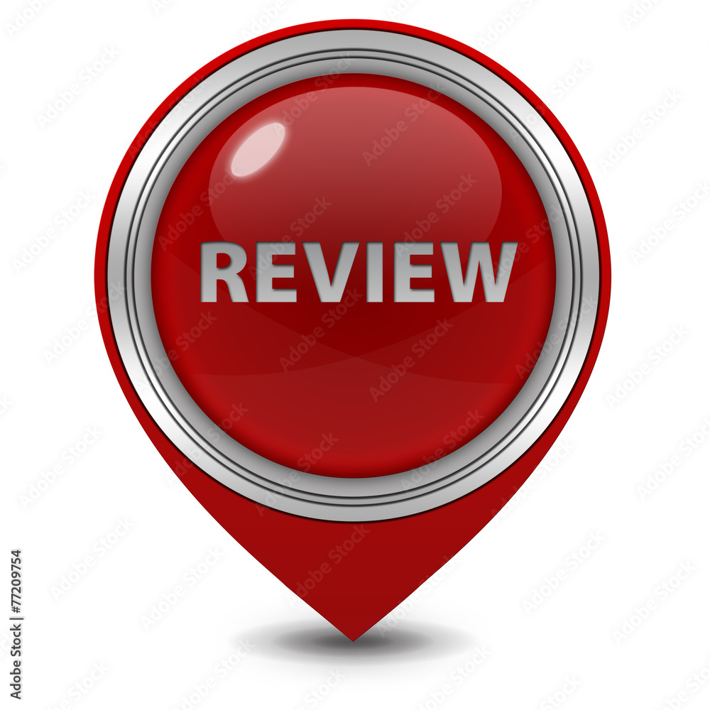 Review pointer icon on white background Review pointer icon on white background