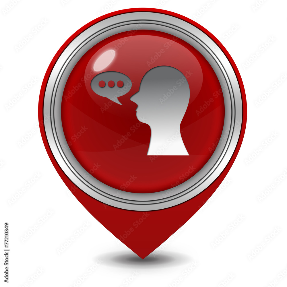 Talk pointer icon on white background Talk pointer icon on white background
