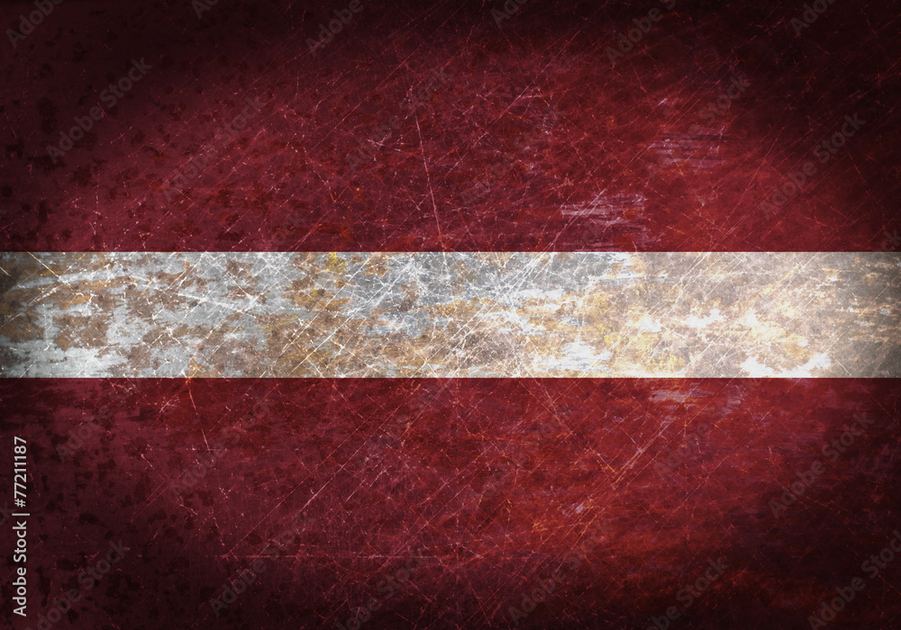 Old rusty metal sign with a flag Old rusty metal sign with a flag