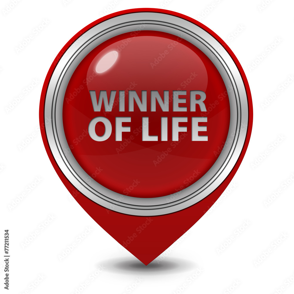Winner of life pointer icon on white background Winner of life pointer icon on white background