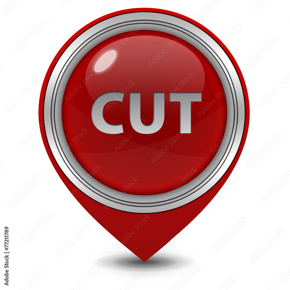 Cut pointer icon on white background Cut pointer icon on white background