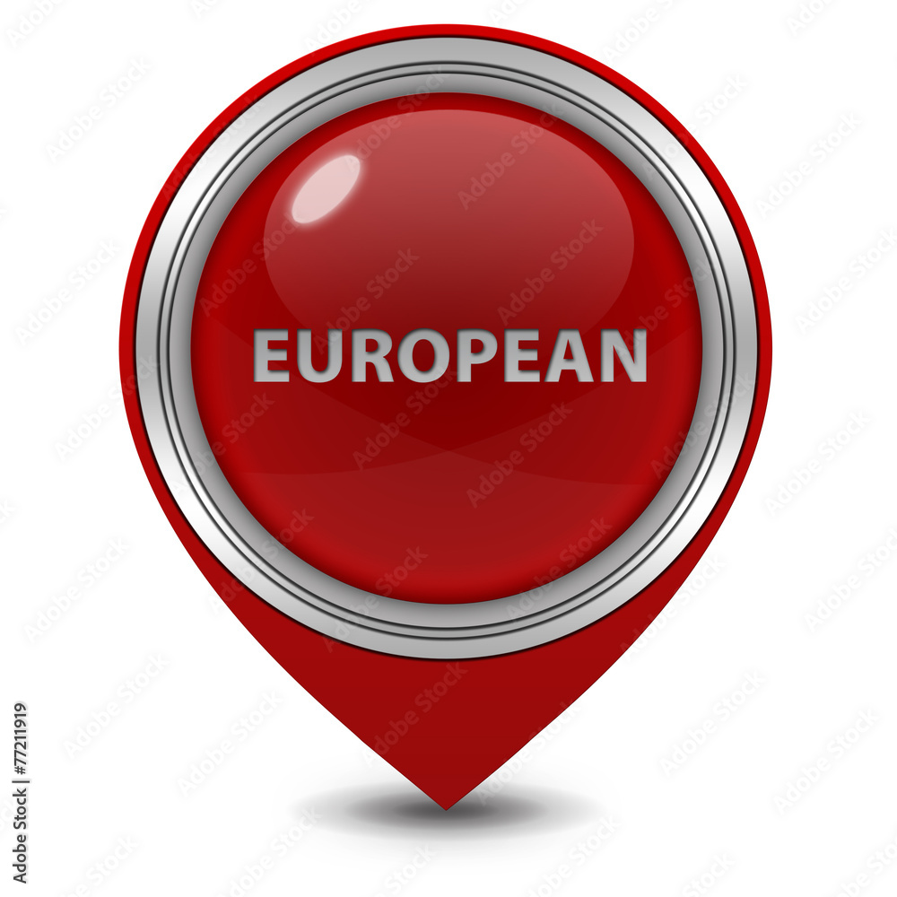 European pointer icon on white background European pointer icon on white background