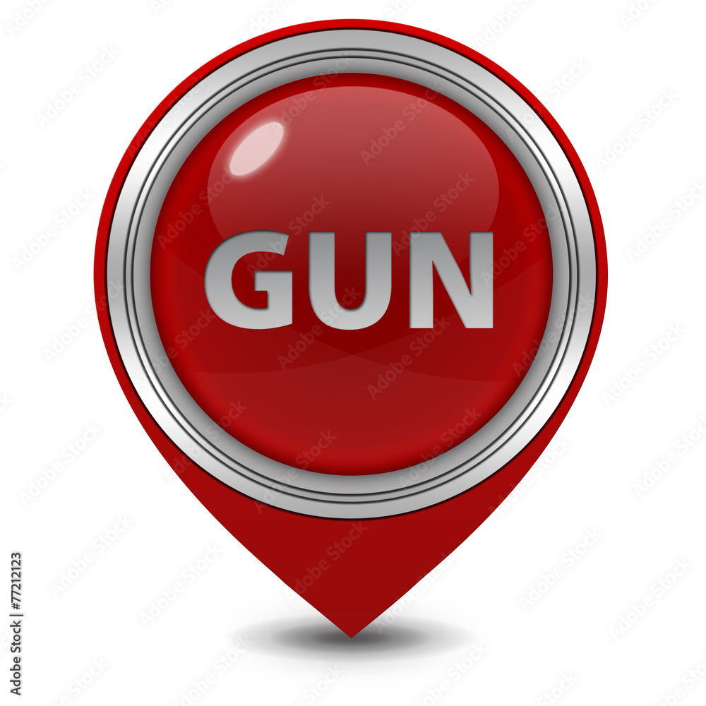 Gun pointer icon on white background Gun pointer icon on white background