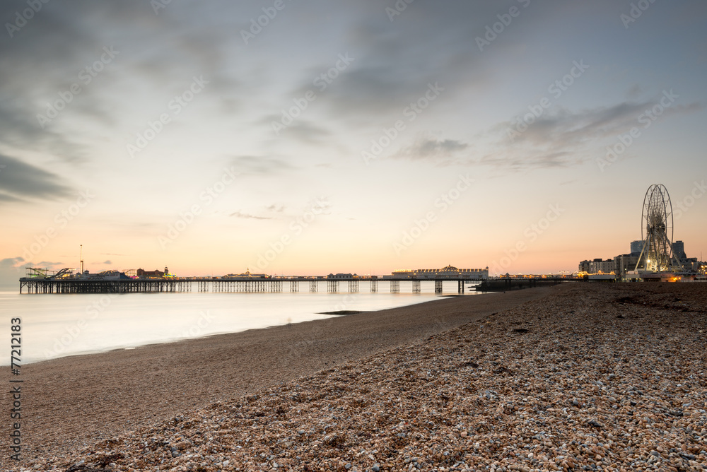 Brighton at sunset with the pier in silhouette