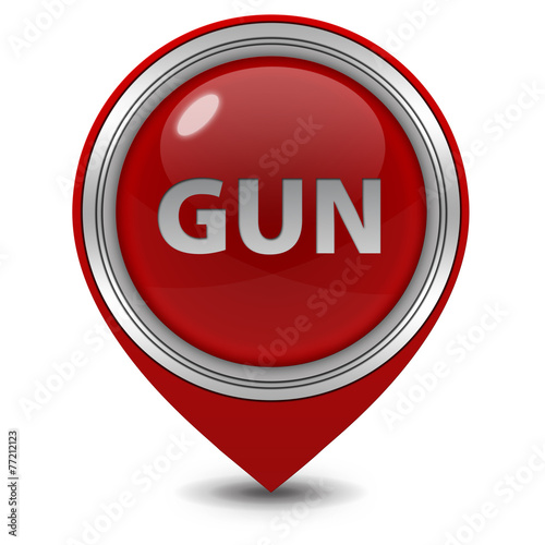 Gun pointer icon on white background