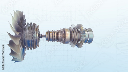 Turbojet Airplane Airliner Engine White day Metallic Grows into