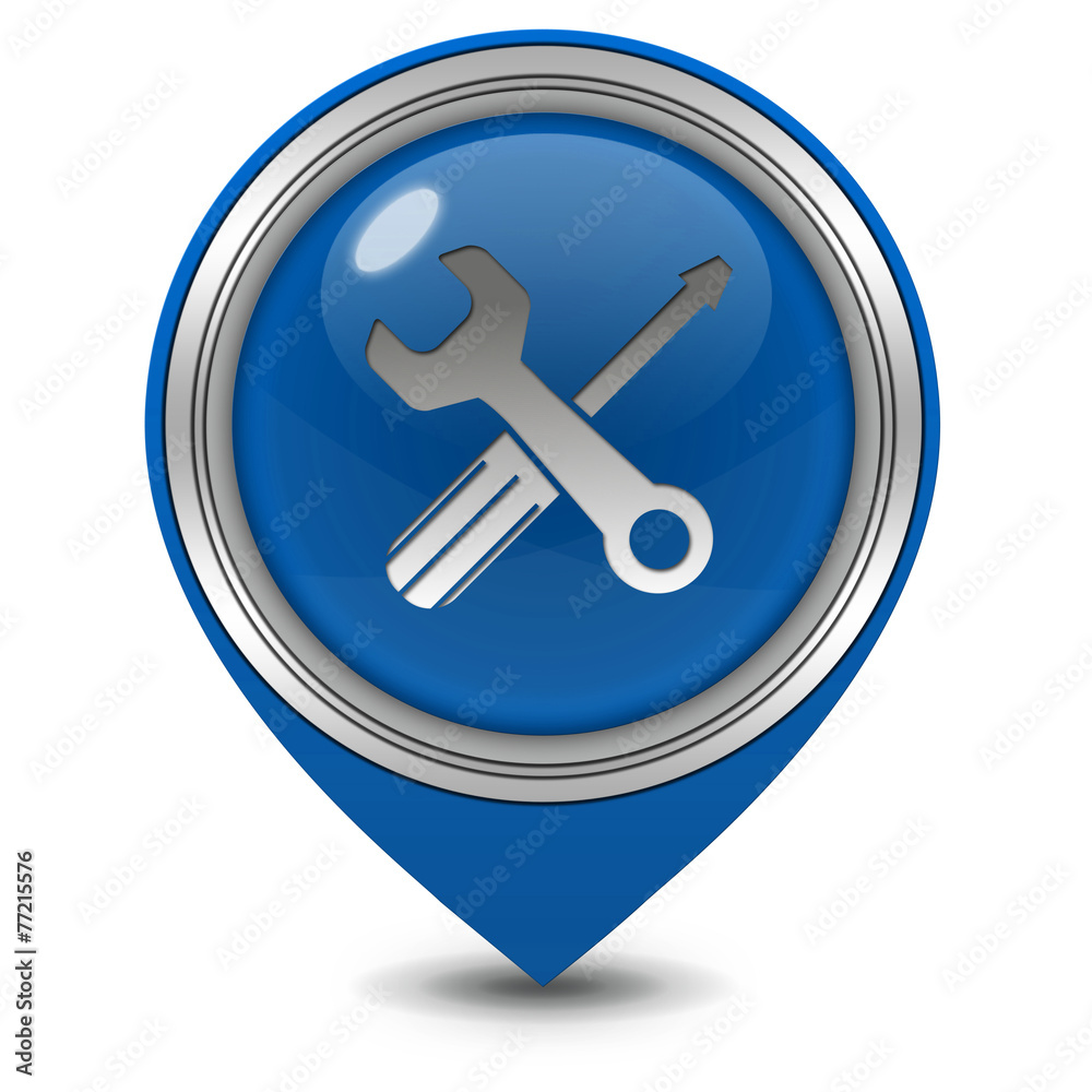 Settings pointer icon on white background Settings pointer icon on white background