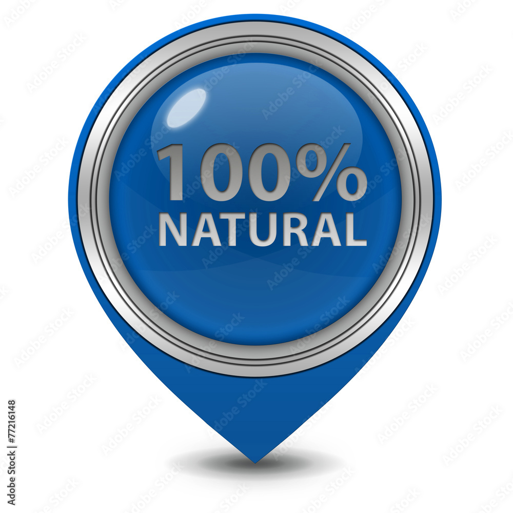 100% natural pointer icon on white background 100% natural pointer icon on white background