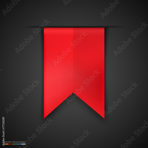 Red bookmarks isolated on dark background