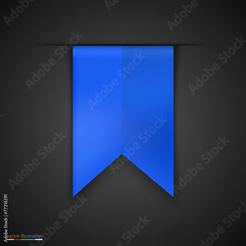 Blue bookmarks isolated on dark background