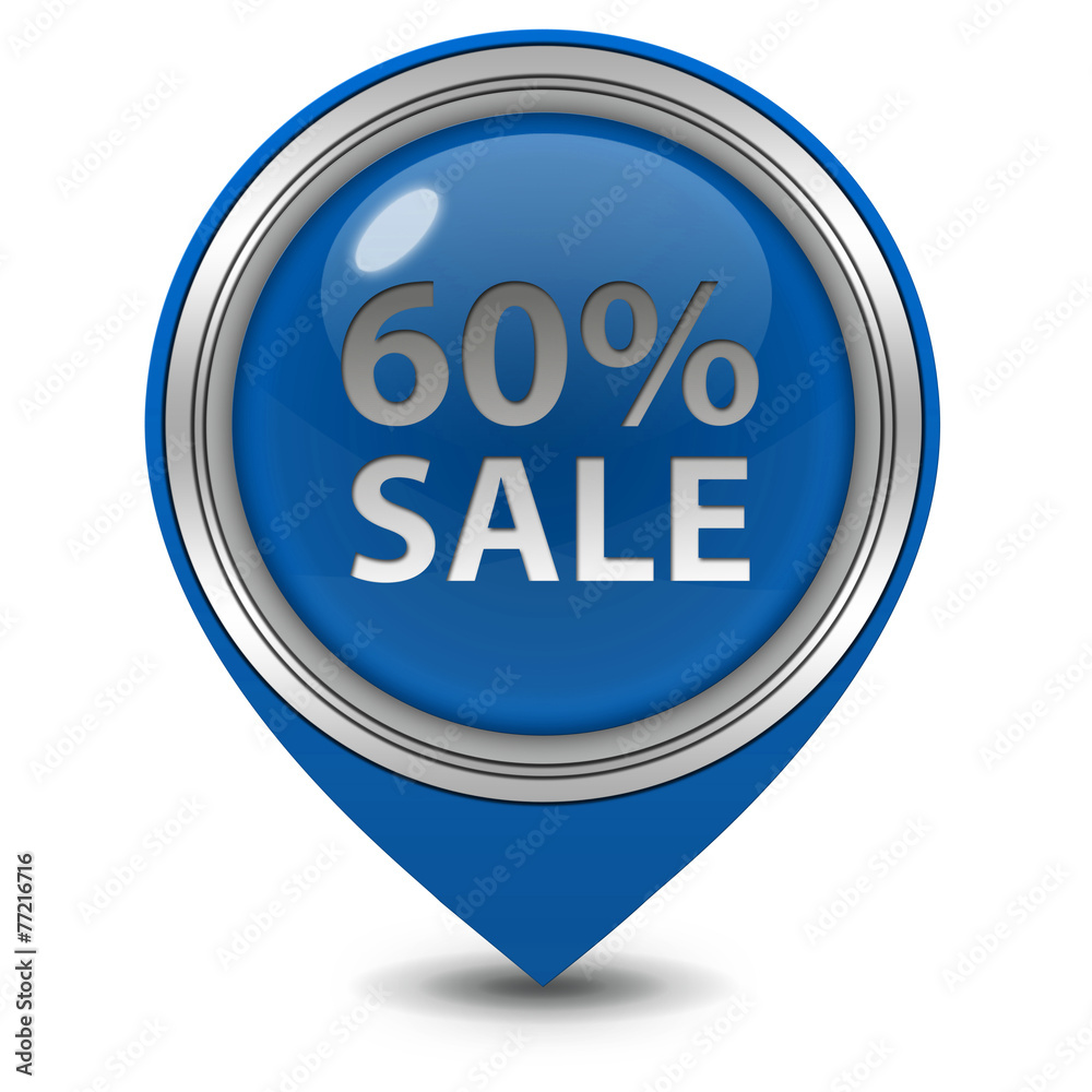 Sale sixty percent pointer icon on white background Sale sixty percent pointer icon on white background