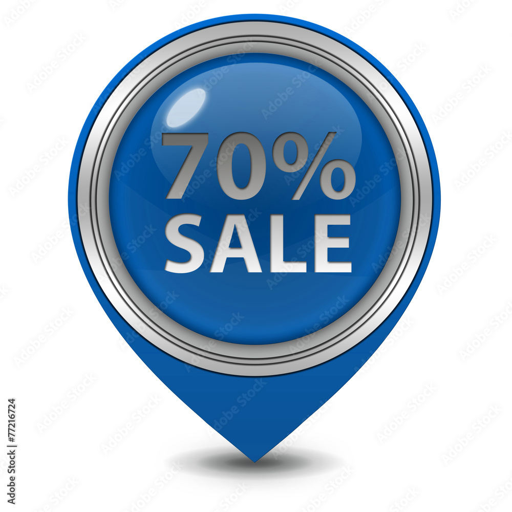 Sale seventy percent pointer icon on white background Sale seventy percent pointer icon on white background