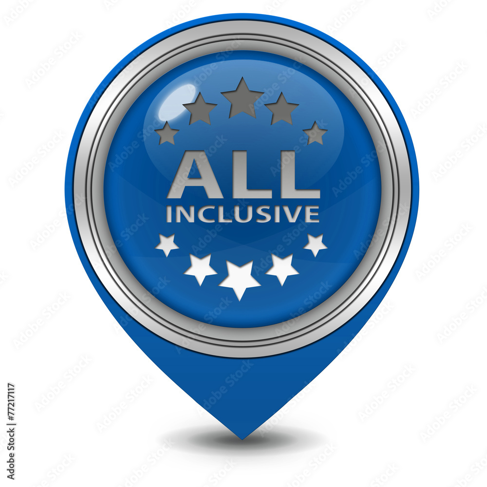 All inclusive pointer icon on white background All inclusive pointer icon on white background