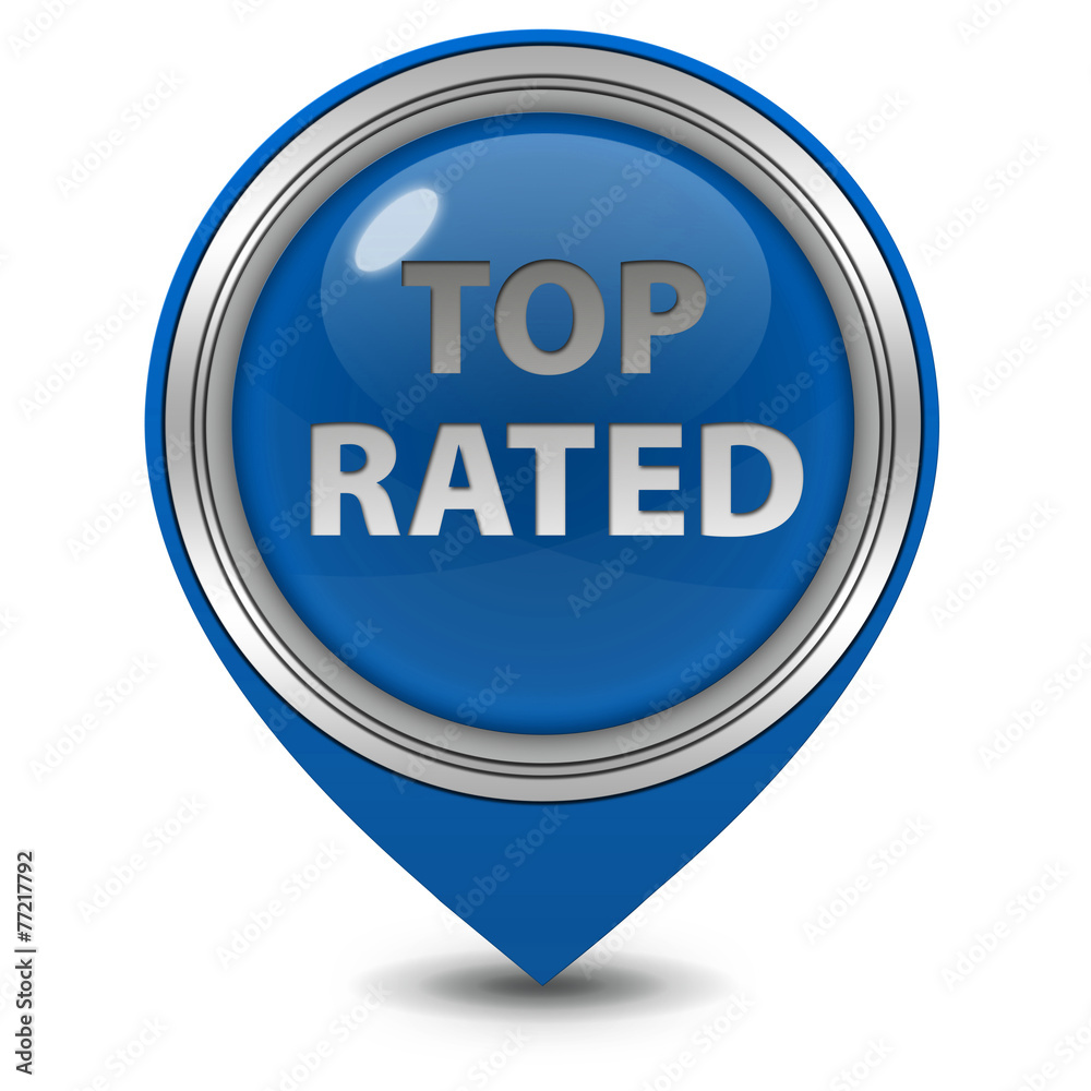 Top rated pointer icon on white background Top rated pointer icon on white background
