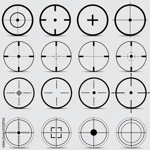 Set of different sights on a gray background vector