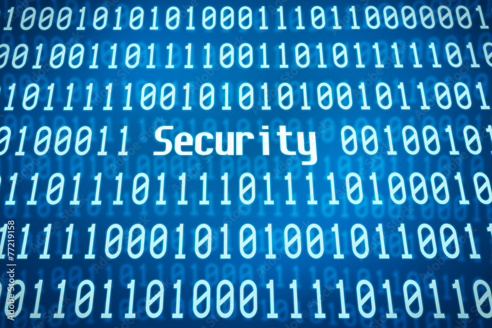 Binary code with the word Security in the center Binary code with the word Security in the center