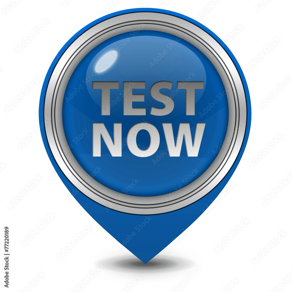 Test now pointer icon on white background Test now pointer icon on white background
