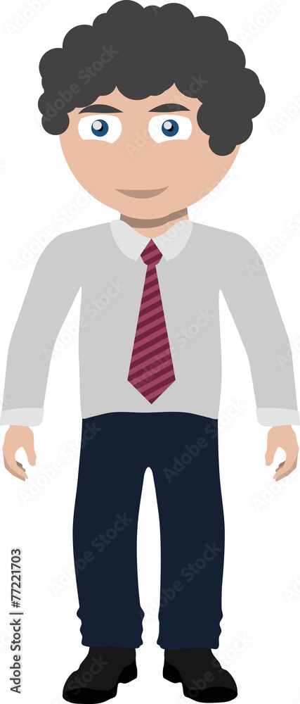 Dark-haired business man in a sweater, pants and tie Dark-haired business man in a sweater, pants and tie